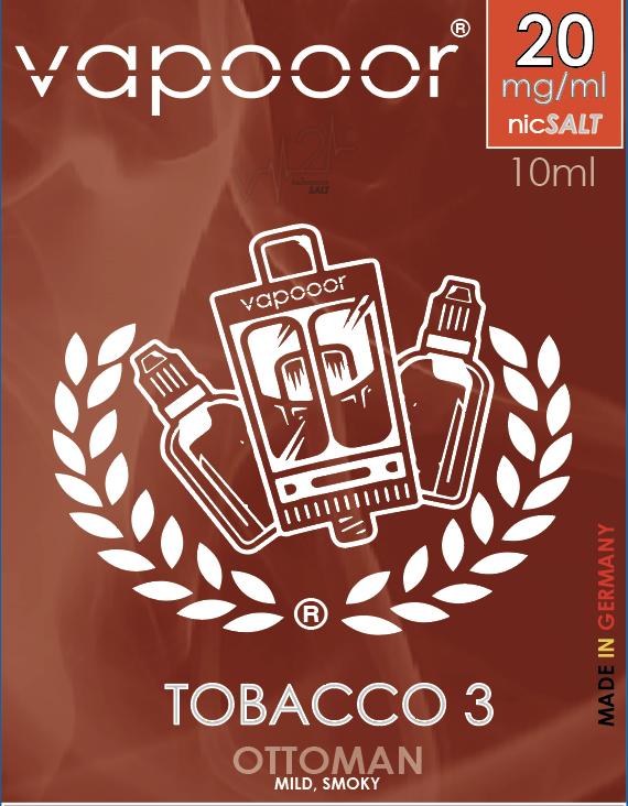 vapooor® v2 ..next Level! Premium SALT Liquids - 10ml - TOBACCO 3#