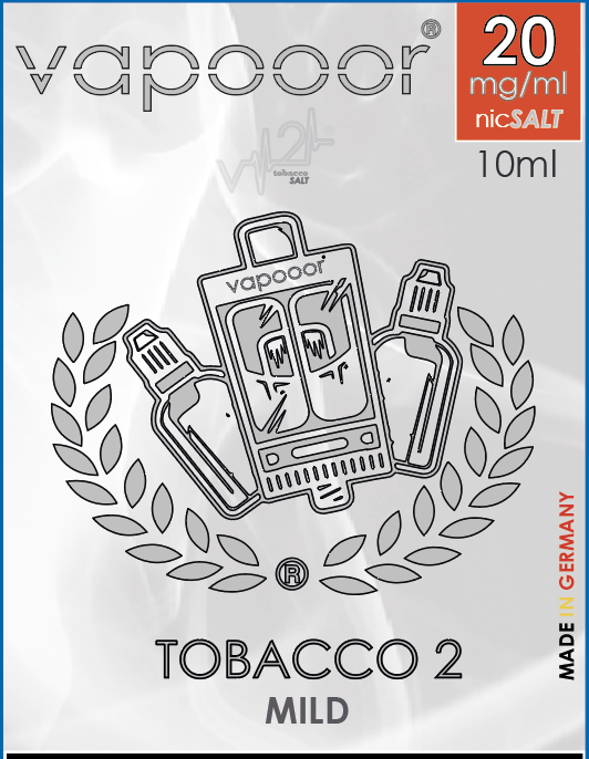vapooor® v2 ..next Level! Premium SALT Liquids - 10ml - TOBACCO 2#